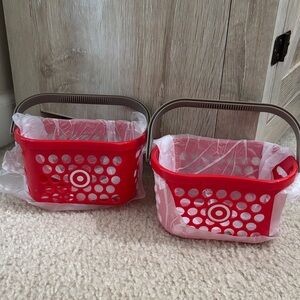 NEW! 2- Mini Target Red Baskets with Handles